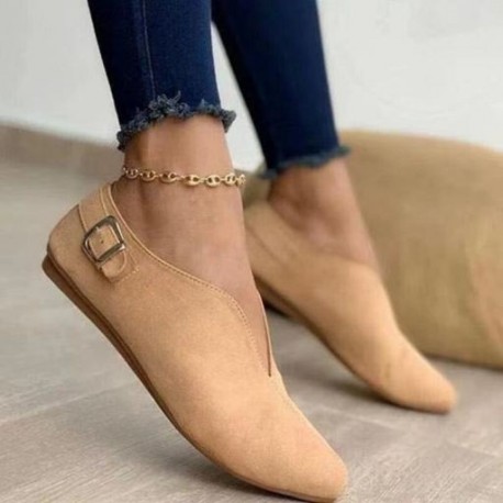 Szín: Khaki 37 - Tavasz ősz Új naplopók Női Cipők Puha divat Lapos Zapatos Női hegyes orrú sekély csónak Mujer