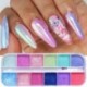 Szín: XBR - Mermaid Köröm Csillogó Tündér Púder Shimmer Pearl Dörzsölés Por Ombre Körömpailletták Króm Pigment