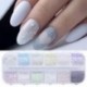 Szín: YM - 12 rácsos Sugar Körömpor Glitter Piment Holografikus Dekoráció Pulóver Hópelyhek DIY Téli Nail Art Design