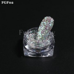 Szín: FGF02 - Arany króm körömpor téli dekoráció tükör köröm pigment púder pezsgő rózsaszín csillogó dörzsölő