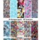 Szín: CQ917 csomag - 10 DB Transzferfólia körmökhöz Aranyos Graffiti Nail Art Design Ragasztó matrica Pakolások Betűk