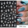 Szín: F896 fehér - 3D Nail Art matricák Fehér hópelyhek Díszek Csúsztatók Körömhöz Karácsony 2022 Star Design