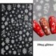 Szín: F895 Glitter - 3D Nail Art matricák Fehér hópelyhek Díszek Csúsztatók Körömhöz Karácsony 2022 Star Design