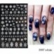 Szín: LS-J20 - 3D Nail Art matricák Fehér hópelyhek Díszek Csúsztatók Körömhöz Karácsony 2022 Star Design Manikűr