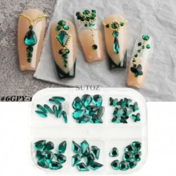 Szín: 6GPY-1 - 3D Nails Art Fém Bűbájok Kiegészítők Cool Girl Arany Ezüst Punk Rock Mini Fém Szegecs Design Köröm