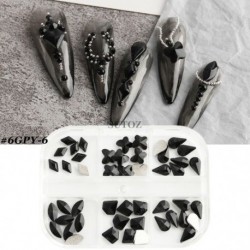 Szín: 6GPY-6 - 3D Nails Art Fém Bűbájok Kiegészítők Cool Girl Arany Ezüst Punk Rock Mini Fém Szegecs Design Köröm