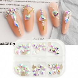 Szín: 6GPY-3 - 3D Nails Art Fém Bűbájok Kiegészítők Cool Girl Arany Ezüst Punk Rock Mini Fém Szegecs Design Köröm