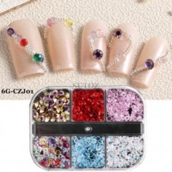 Szín: 6G-CZJ01 - 3D Nails Art Fém Bűbájok Kiegészítők Cool Girl Arany Ezüst Punk Rock Mini Fém Szegecs Design Köröm