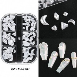 Szín: ZYX-SG01 - 3D Nails Art Fém Bűbájok Kiegészítők Cool Girl Arany Ezüst Punk Rock Mini Fém Szegecs Design Köröm