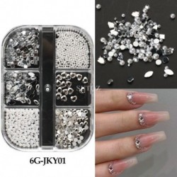 Szín: 6G-JKY01 - 3D Nails Art Fém Bűbájok Kiegészítők Cool Girl Arany Ezüst Punk Rock Mini Fém Szegecs Design Köröm