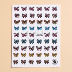 Szín: CL-024 - Kék pillangós holografikus körömmatricák színes lézeres levélvirágos csúszkák körmökhöz Rózsa