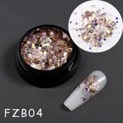 Szín: FZB04 - Mermaid Nail Art Glitter Vegyes Irregular Shell Pelyhek Lézer flitterek Fényes Nails Charms Paillette Manikűr