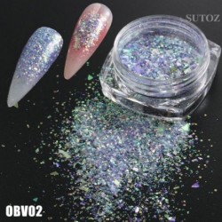Szín: OBV02 - Mermaid Nail Art Glitter Vegyes Irregular Shell Pelyhek Lézer flitterek Fényes Nails Charms Paillette Manikűr