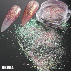 Szín: OBV04 - Mermaid Nail Art Glitter Vegyes Irregular Shell Pelyhek Lézer flitterek Fényes Nails Charms Paillette Manikűr