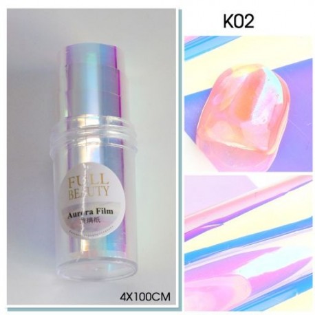 Szín: K02 Palack - Aurora Nails üvegfólia fólia jégkocka köröm nyári dekor holografikus matrica gyémánt szerelem szív