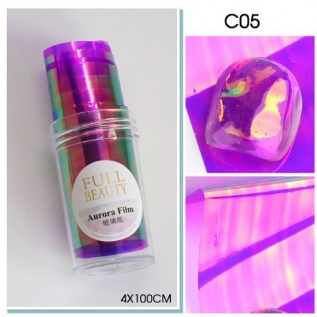 Szín: C05 palack - Aurora Nails üvegfólia fólia jégkocka köröm nyári dekor holografikus matrica gyémánt szerelem szív
