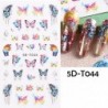 Szín: 5D-T044 - 5D dombornyomott pillangós körömmatricák színátmenet színes pillangós női arc köröm matrica nyári