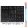 Szín: PHT-05-19-20 Szivacs - Köröm Airbrush Stencil Szett szivacs tollal Szív Pillangó Láng Airbrush sablonok Üreges