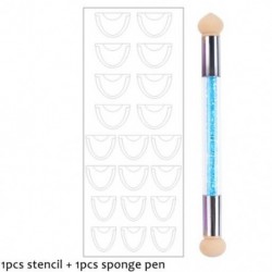Szín: NK308 Szivacs - Köröm Airbrush Stencil Szett szivacs tollal Szív Pillangó Láng Airbrush sablonok Üreges matricák