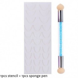 Szín: NK307 Szivacs - Köröm Airbrush Stencil Szett szivacs tollal Szív Pillangó Láng Airbrush sablonok Üreges matricák