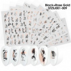 Szín: STZSJ1-9 Rose Gold - 11 db virágos matrica készlet lila levendula matrica nyári százszorszép design napraforgó