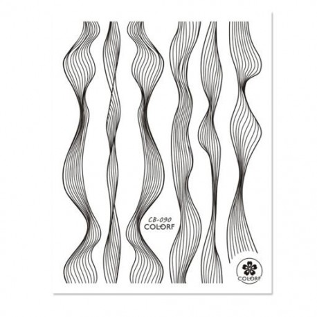 Szín: CB-090 fekete - 3D Holografikus tűzláng körömmatricák csúszka arany fekete nyári manikűr matricák barkácsolás