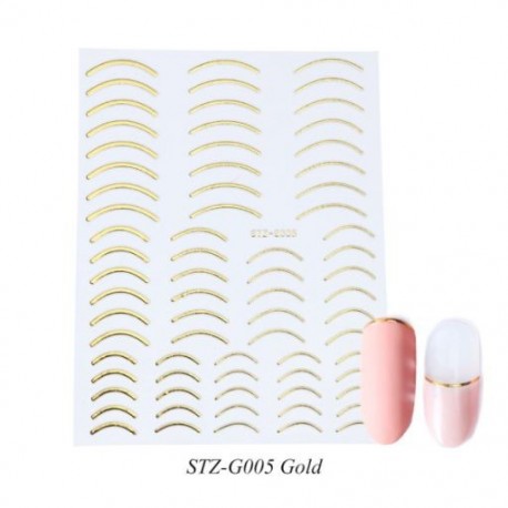Szín: STZ-G005 arany - 3D holografikus tűzláng körömmatricák csúszka arany fekete nyári manikűr matricák barkácsolás