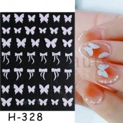 Szín: H-328 - Lézeres pillangó matricák körmökre szuper fényes csillogó 3D láng varjú szív hópehely köröm