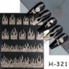Szín: H-321 - Lézeres pillangó matricák körmökre szuper fényes csillogó 3D láng varjú szív hópehely köröm