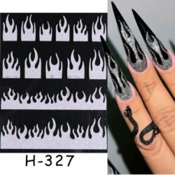 Szín: H-327 - Lézeres pillangó matricák körmökre szuper fényes csillogó 3D láng varjú szív hópehely köröm