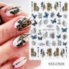 Szín: STZ-CS101 - Lézeres pillangó matricák körmökhöz szuper fényes csillogó 3D láng varjú szív hópehely körmök