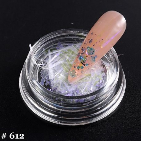 Szín: 612 - 1 doboz Aurora törött üvegkörmök fólia holografikus lézeres tükör celofán papír koreai manikűr