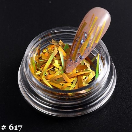 Szín: 617 - 1 doboz Aurora törött üvegkörmök fólia holografikus lézeres tükör celofán papír koreai manikűr