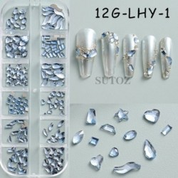 Szín: 12G-LHY-1 - 12Rácsos Nail Art Mini Fém Gyöngyök Arany Ezüst Apró Rozsdamentes Acél Kaviár Gyöngyök 0,6-2,0mm 3D