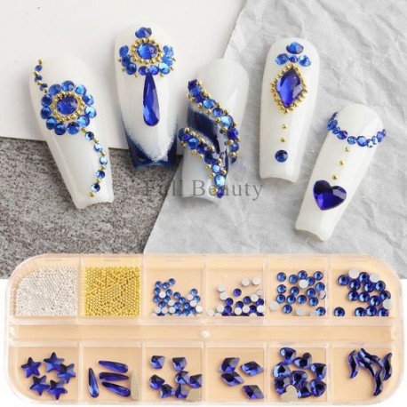 Szín: 12GPZ-5 - 12Rácsos Nail Art Mini Fém Gyöngyök Arany Ezüst Apró Rozsdamentes Acél Kaviár Gyöngyök 0,6-2,0mm 3D