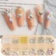 Szín: 12GPZ-3 - 12Rácsos Nail Art Mini Fém Gyöngyök Arany Ezüst Apró Rozsdamentes Acél Kaviár Gyöngyök 0,6-2,0mm 3D