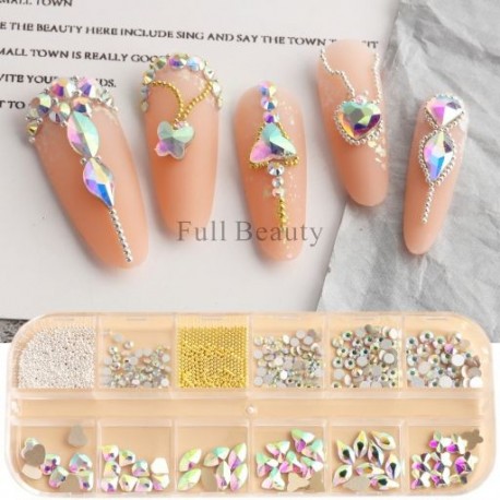 Szín: 12GPZ-3 - 12Rácsos Nail Art Mini Fém Gyöngyök Arany Ezüst Apró Rozsdamentes Acél Kaviár Gyöngyök 0,6-2,0mm 3D