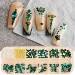 Szín: 12GPZ-1 - 12Rácsos Nail Art Mini Fém Gyöngyök Arany Ezüst Apró Rozsdamentes Acél Kaviár Gyöngyök 0,6-2,0mm 3D