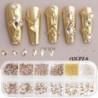 Szín: 12GPZ-8 - 12Rácsos Nail Art Mini fém gyöngyök arany ezüst apró rozsdamentes acél kaviár gyöngyök 0,6-2,0 mm 3D