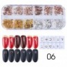 Szín: 772-06 - 12Rácsos Nail Art Mini fém gyöngyök arany ezüst apró rozsdamentes acél kaviár gyöngyök 0,6-2,0 mm 3D