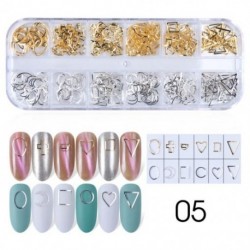 Szín: 772-05 - 12Rácsos Nail Art Mini fém gyöngyök arany ezüst apró rozsdamentes acél kaviár gyöngyök 0,6-2,0 mm 3D