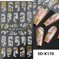 Szín: 5D-K170 - 5D medúza körömmatricák tengeri állatok dekoráció nyári strand hullám köröm matricák márvány