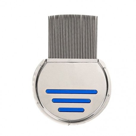 Szín: kék - 1 db rozsdamentes acél gyerekeknek Hair Terminator Lice Comb Nit Free Rid Headlice Super Density Teeth Remove