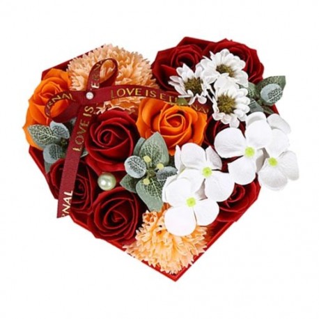 Szag: Vörös - Valentin ajándék kézzel készített szappan virág szív alakú ajándékdoboz illóolajos szappan