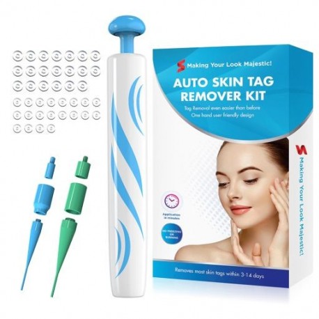 Szín: Skin Tag Removal Kit - Fájdalommentes bőrcímke anyajegy szemölcs eltávolító készlet 40x gumiszalag   10x