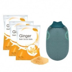 Illata: 3 db - Gyömbér fürdőradír sók Nyirokméregtelenítő fürdősó Bőrradír Hidratáló Mélytisztító Kellékek