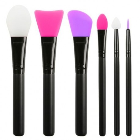 Fogantyú színe: 6db - 6db Puha szilikon szemhéjfesték ajakkefék arc smink ecset szemceruza applikátor készlet