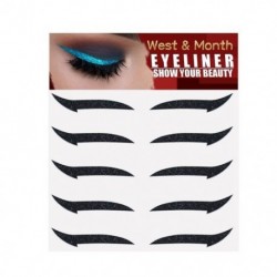 Fekete szín - 5 pár/szett Vízálló szemhéjvonal stift, újrafelhasználható csillogó szemceruza matrica dupla