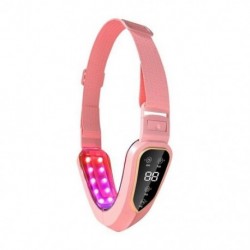 Szín: rózsaszín - Arc lifting készülék masszírozó LED foton terápia arc karcsúsító vibrációs dupla álla V arc