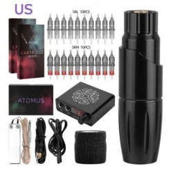 Szín: Fekete US - Hordozható LED motoros tetováló szerszámgép készlet tetováló toll szett tartós smink,